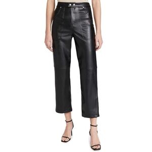 BLANKNYC The Baxter High Waisted Faux Leather Cropped Black Pants size 26
